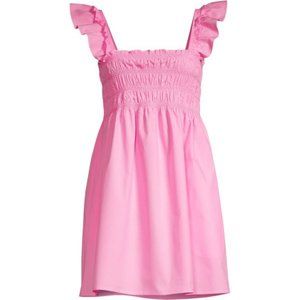 FRENCH CONNECTION PINK SMOCKED BABYDOLL DRESS